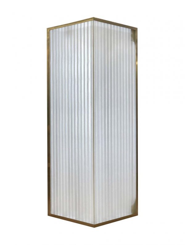 Interior Materials - Reclaimed Illuminated Corrugated Glass 7 ft H Wall Divider