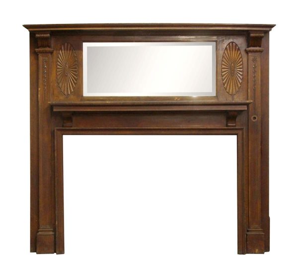 Mantels - Antique Federal Beveled Mirror Wood Mantel