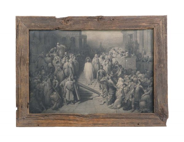 Prints - Detailed Black & White Drawing of The Return of Christ in a Wood Frame