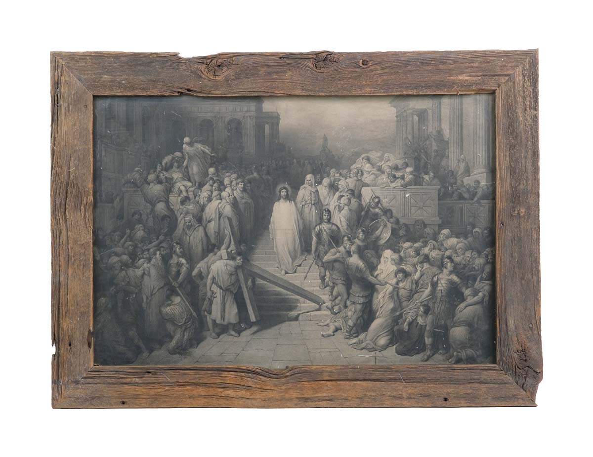 Detailed Black & White Drawing of The Return of Christ in a Wood Frame ...