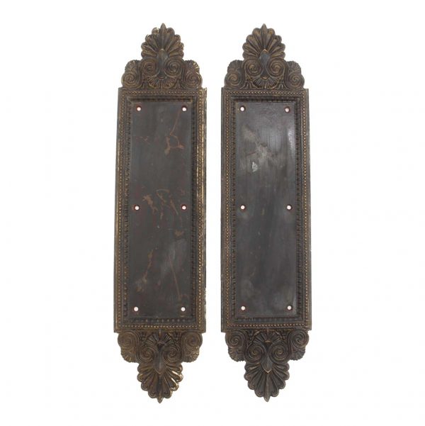 Push Plates - Pair of 17.5 in. Sargent Cast Bronze Neoclassical Door Push Plates