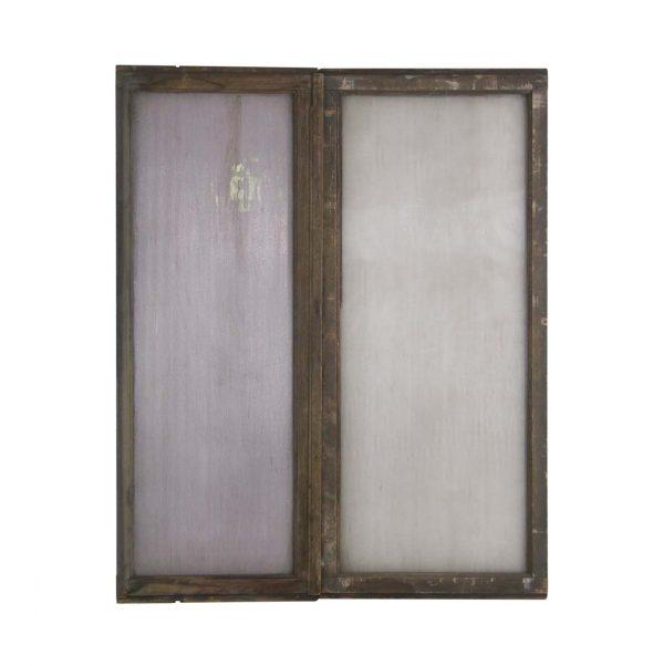 Reclaimed Windows - Pair of Reclaimed Luxfer Glass Wood Framed Windows 71.75 x 58.25