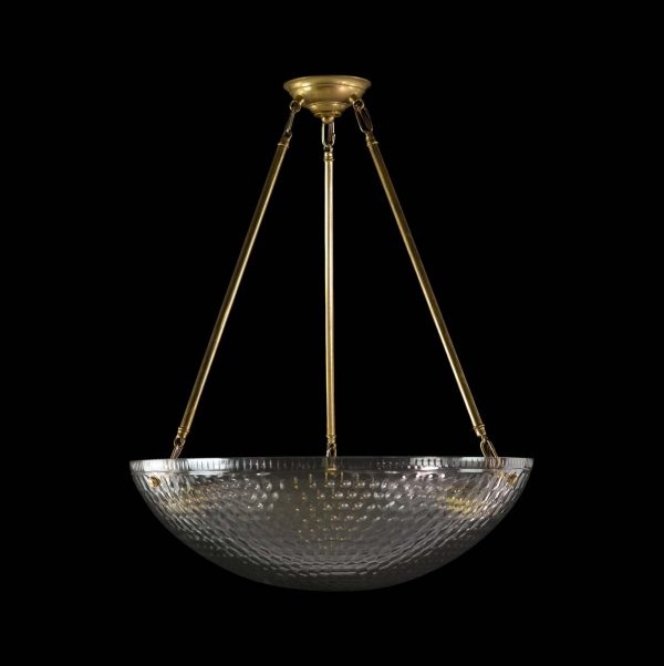 Up Lights - Large Italian Glass Dish Pendant Light with Honeycomb Pattern