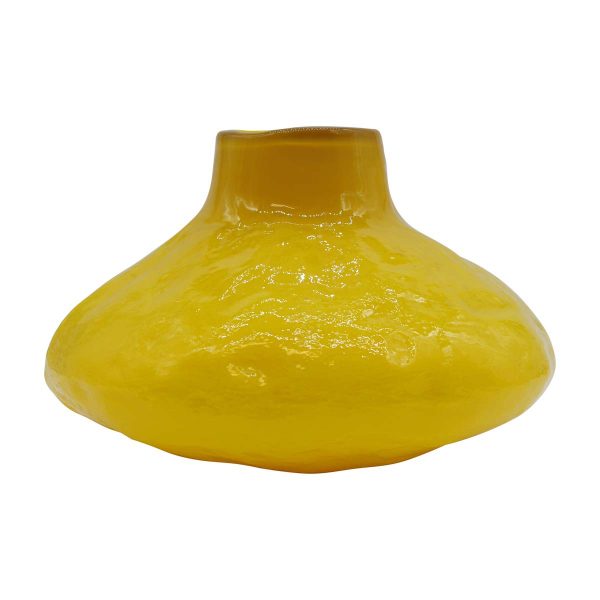 Vases & Urns - Vintage Yellow Blown Glass Vase