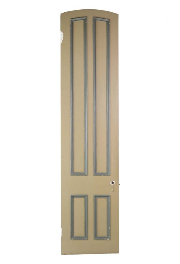 Arched Doors - Antique 4 Pane Green Wood Arched Passage Door 99.25 x 23.75