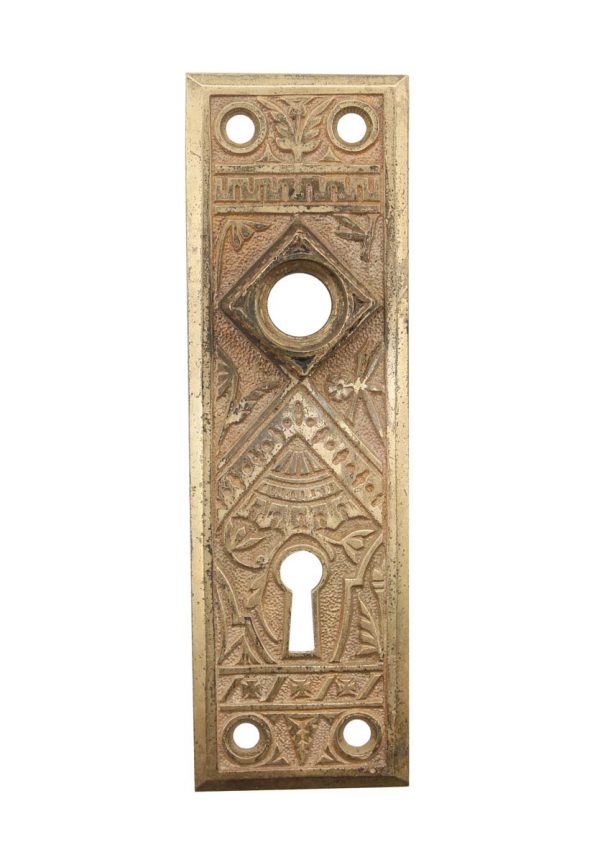 Back Plates - Antique Eastlake 5.5 in. Cast Bronze Keyhole Door Back Plate