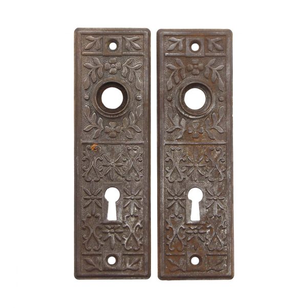 Back Plates - Vernacular Steel 5.75 in. Door Back Plate with Keyhole