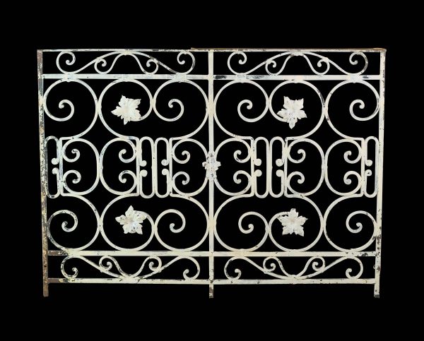 Balconies & Window Guards - Antique White Painted Floral Wrought Iron Balcony
