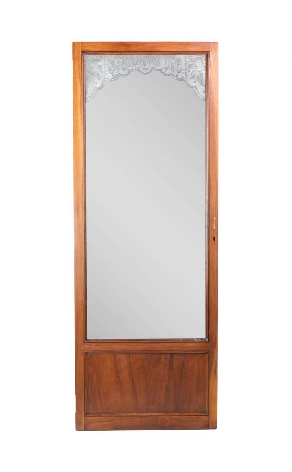 Cabinet Doors - Art Nouveau Oak Framed Mirror Armoire Door 64.5 x 24