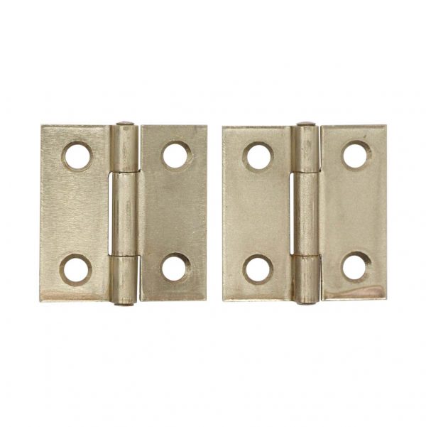 Cabinet & Furniture Hinges - Pair of Brass Plated Steel Cabinet Hinges 1.5 x 1.375