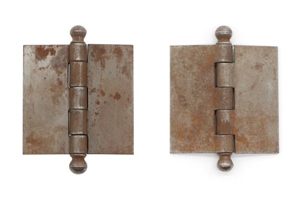 Cabinet & Furniture Hinges - Pair of Vintage Steel Blank Butt Door Hinges 2.5 x 2