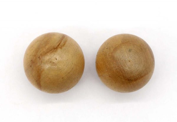 Cabinet & Furniture Knobs - Pair of 1.25 in. Wood Ball Shaped Cabinet Drawer Knobs