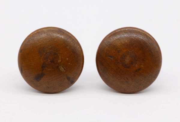 Cabinet & Furniture Knobs - Pair of 1.5 in. Dark Tone Wooden Cabinet Drawer Knobs