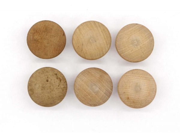 Cabinet & Furniture Knobs - Set of 1 in. Unfinished Round Wood Cabinet Drawer Knobs