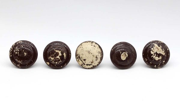 Cabinet & Furniture Knobs - Set of 5 Distressed 2 in. Wood Drawer Cabinet Knobs