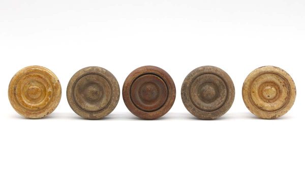 Cabinet & Furniture Knobs - Set of 5 Wood Concentric 1.75 in. Drawer Cabinet Knobs