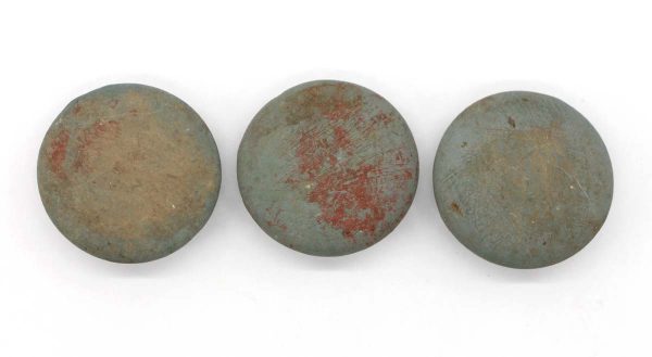 Cabinet & Furniture Knobs - Set of Blue Distressed 1.875 in. Wood Drawer Cabinet Knobs