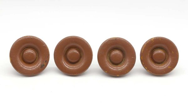 Cabinet & Furniture Knobs - Set of Brown Painted 2.25 in. Wood Cabinet Drawer Knobs
