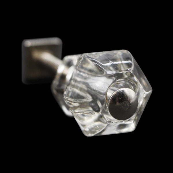 Cabinet & Furniture Knobs - Vintage Clear Glass 0.875 in. Cabinet Drawer Knob