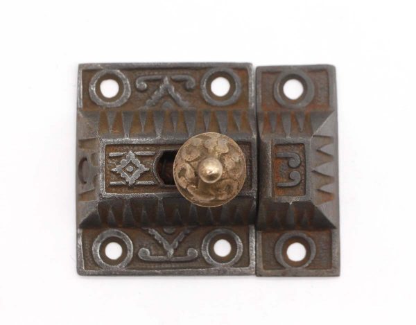 Cabinet & Furniture Latches - Aesthetic 2.25 in. Cast Iron Antique Cabinet Latch with Bronze Knob