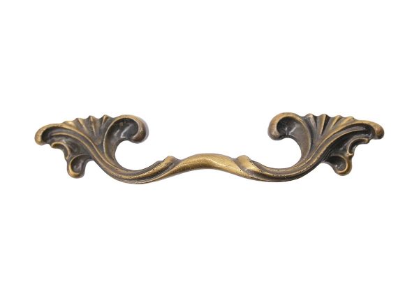 Cabinet & Furniture Pulls - Vintage French 4.625 in. Foliage Brass Bridge Drawer Pull