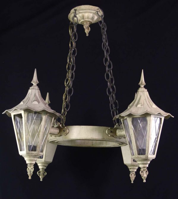 Chandeliers - Antique 4 Light Tudor Cast Aluminum Chandelier