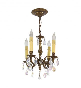 Spanish Cast Brass 6 arm Chandelier