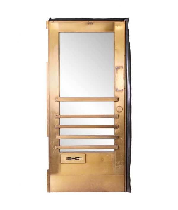 Commercial Doors - 1940s NYC Bronze & Glass Revolving Commercial Door 80.75 x 36.5