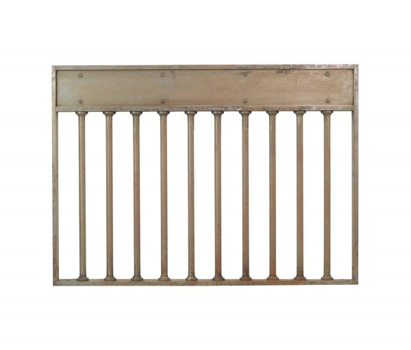 Decorative Metal - Reclaimed Solid Steel Vault Gate Panel with Column Banisters