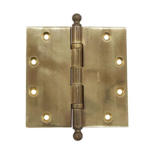 Door Hinges - Vintage Polished Brass Baldwin Butt 5 x 5 Door Hinges