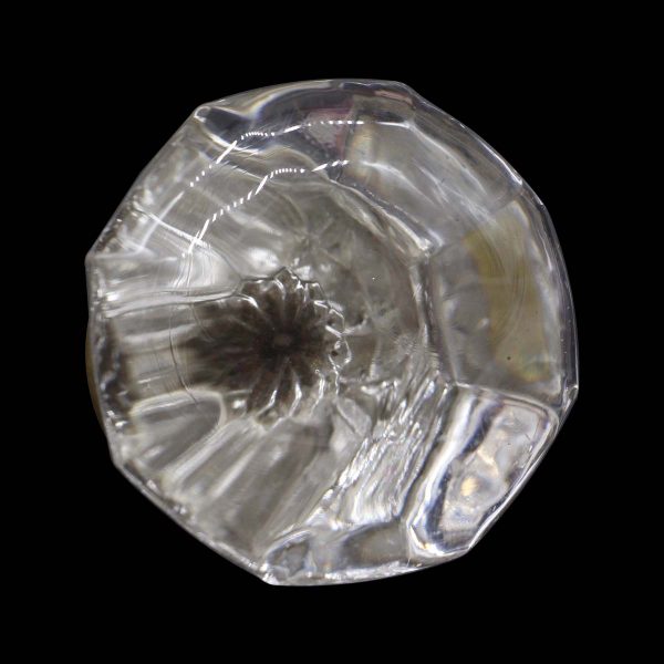 Door Knobs - Antique Single Glass Octagon Mini Stars Center Door Knob