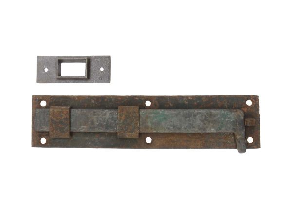 Door Locks - Antique Industrial Wrought Iron Floor Bolt