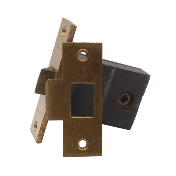 Door Locks - Lockwood Mortise Privacy Lock with Brass Faceplate & Strike Plate