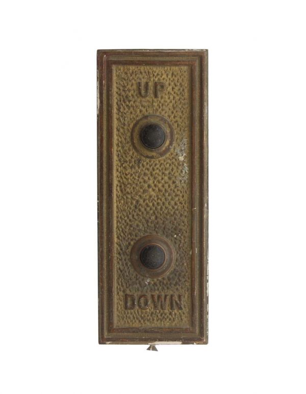 Elevator Hardware - Antique Bronze Up & Down Buttons Elevator Plate