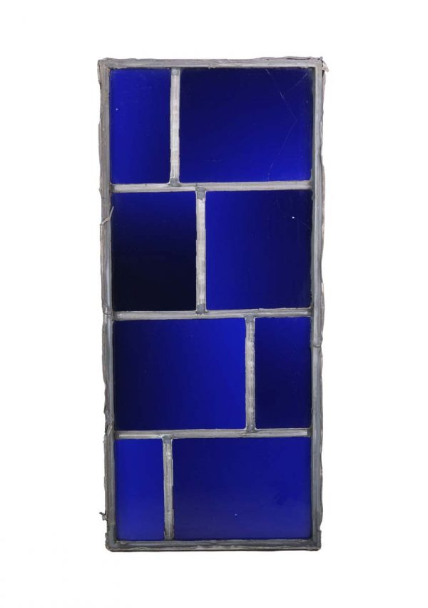 Exclusive Glass - Mid Century Robert Sowers Blue JFK Leaded Stained Glass Window