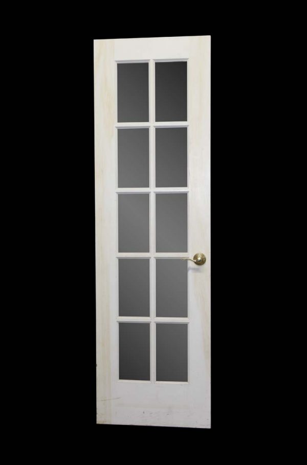 French Doors - Reclaimed 10 Lite White Wooden French Door 80 x 24