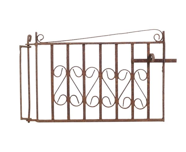 Gates - Antique 28.5 in. Wrought Iron Gate with End Hinge