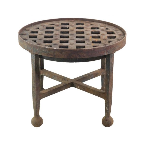 Industrial - Industrial Cast Iron Top & Ball Feet Riveted Grate Table