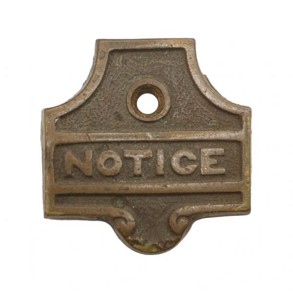 Other Hardware - Antique Bronze Inscribed Notice Label Plate
