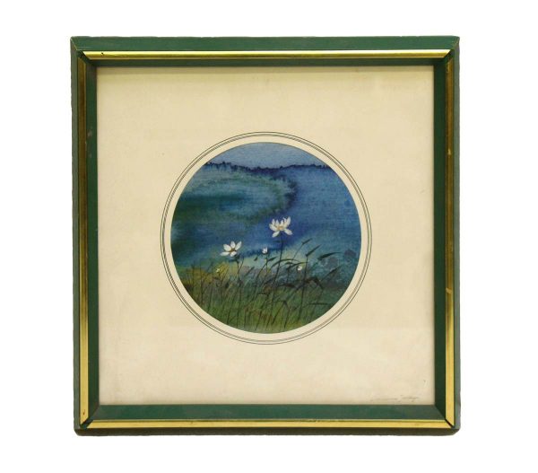 Paintings - Vintage Square 13.5 in. Framed Floral Watercolor Print