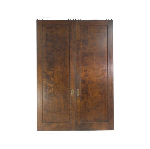 Pocket Doors - Vintage Single Pane Wood Pocket Double Doors 107 x 72.375