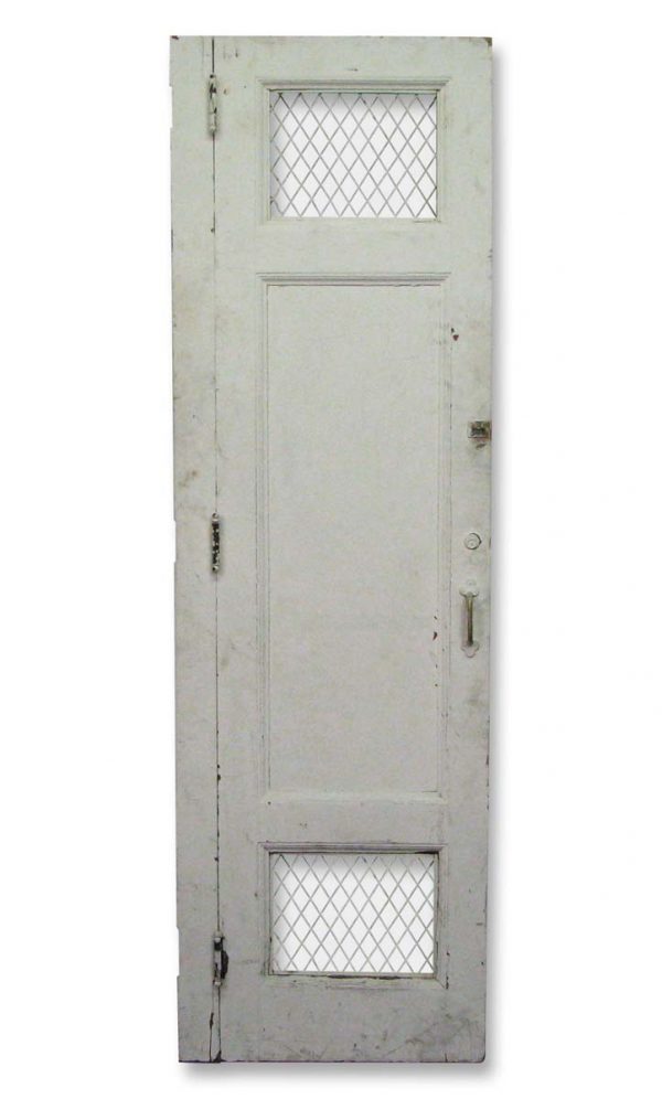Specialty Doors - Antique 2 Mesh Panels One Pane Swinging Door 75.5 x 19.75