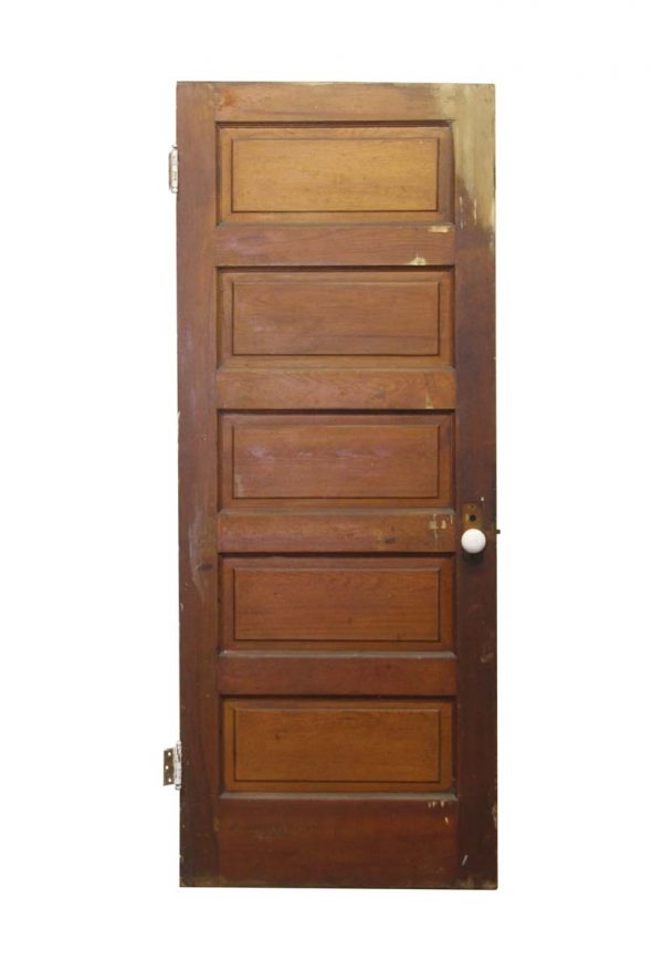 Standard Doors - Antique Dark Tone 5 Pane Wood Passage Door 79.375 x 31.75