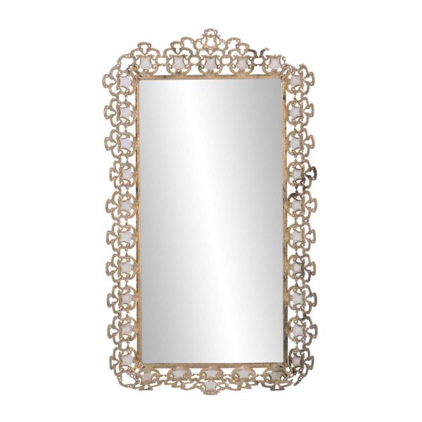 Antique Mirrors - Vintage Brass 26 in. Mother of Pearl Wall Mirror