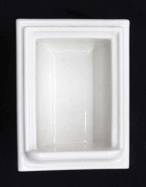 Bathroom - 1930s White Ceramic Bathroom Recessed Soap Dish