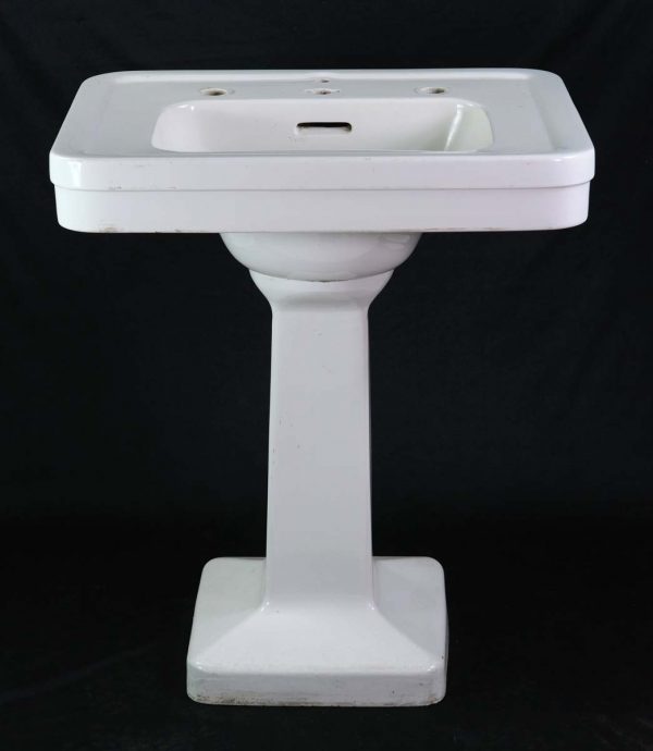 Bathroom - Antique Crane Norwich White Ceramic Pedestal Sink