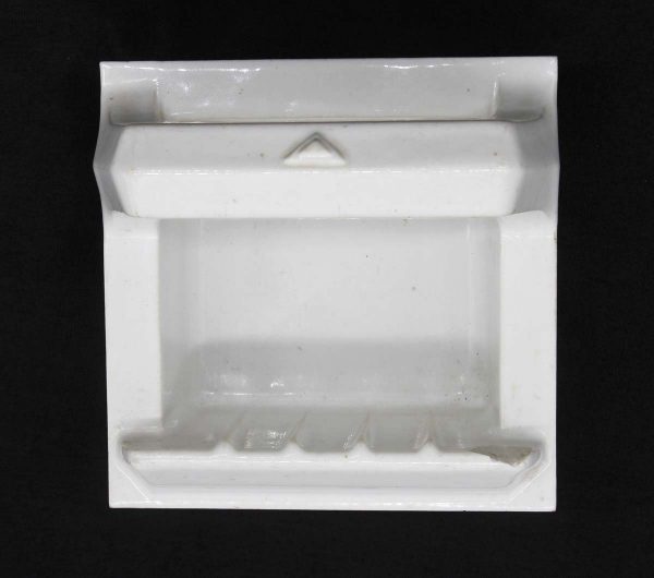 Bathroom - Vintage Ceramic White Recessed Square Soap Holder