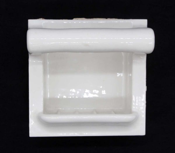Bathroom - Vintage Square Recessed Ceramic White Soap Dish