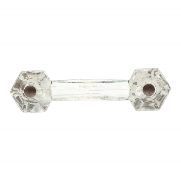Cabinet & Furniture Pulls - Antique Clear Glass 4 in. Hexagon Bridge Drawer Pull