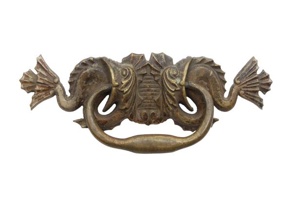 Cabinet & Furniture Pulls - Antique Nautical Bronze 8.25 in. Figural Fish Bail Drawer Pull